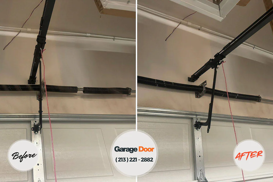 Before and after: garage door repair Keego Harbor, MI